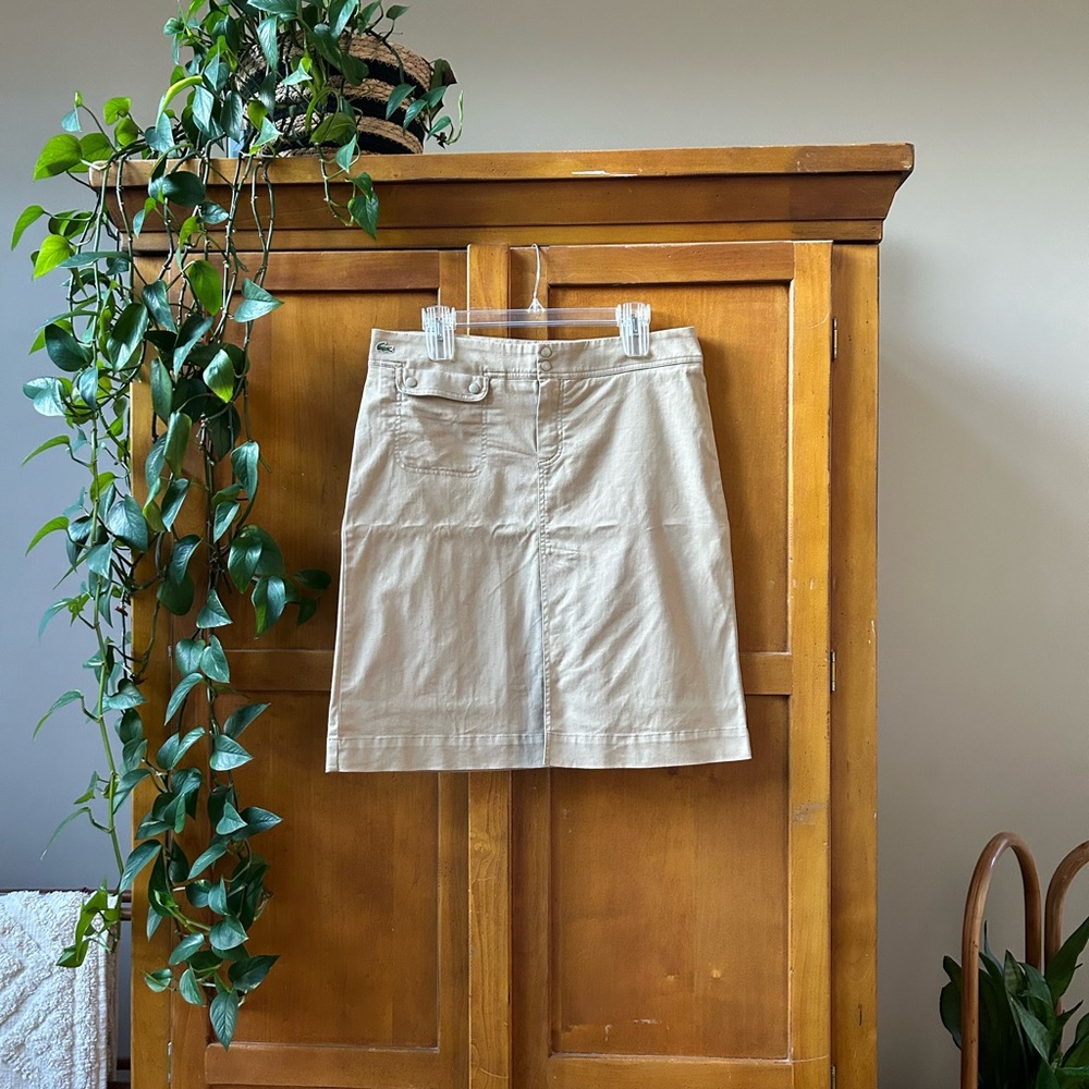 Vintage Lacoste Khaki Skirt with Crocodile Logo